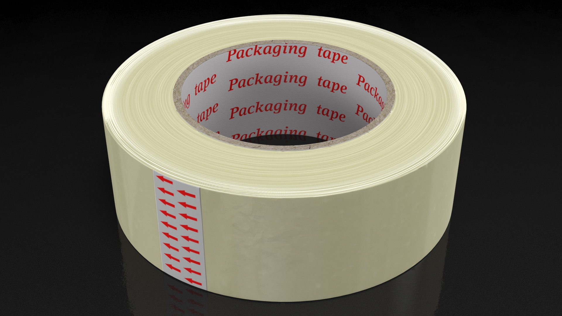 3D model Large Roll Plastic Sealing Glue Transparent Yellow Tape