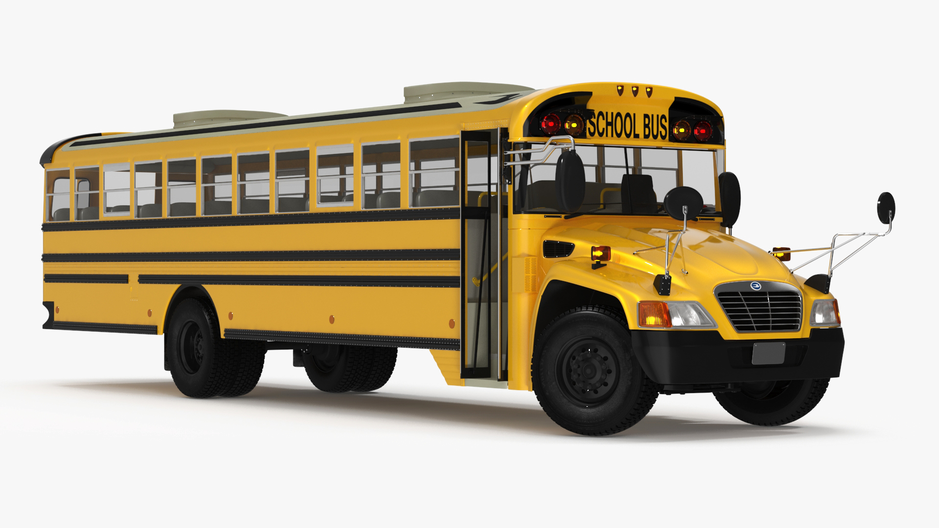 3D American School Bus Rigged