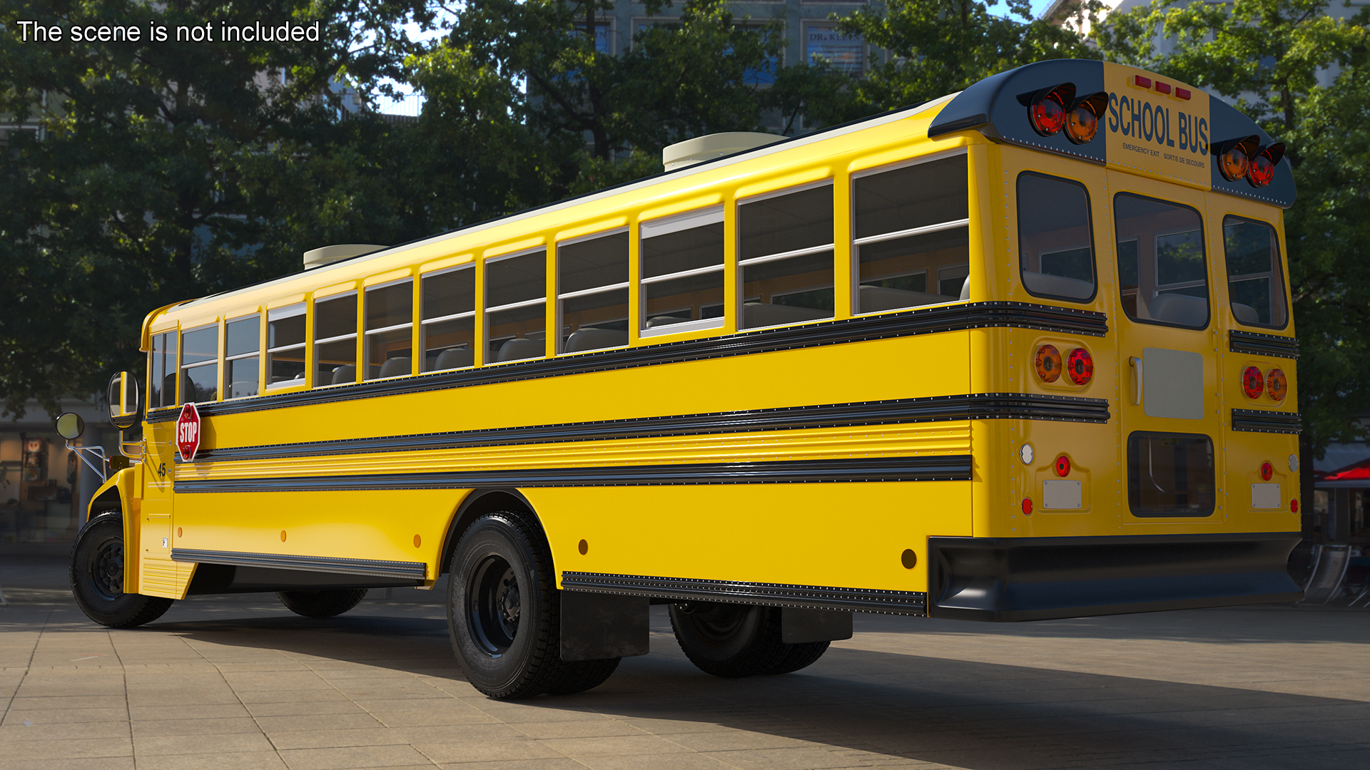 3D American School Bus Rigged