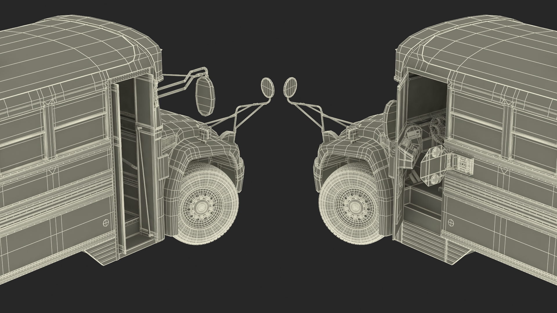 3D American School Bus Rigged