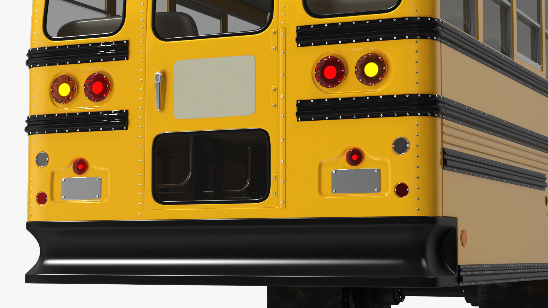 3D American School Bus Rigged