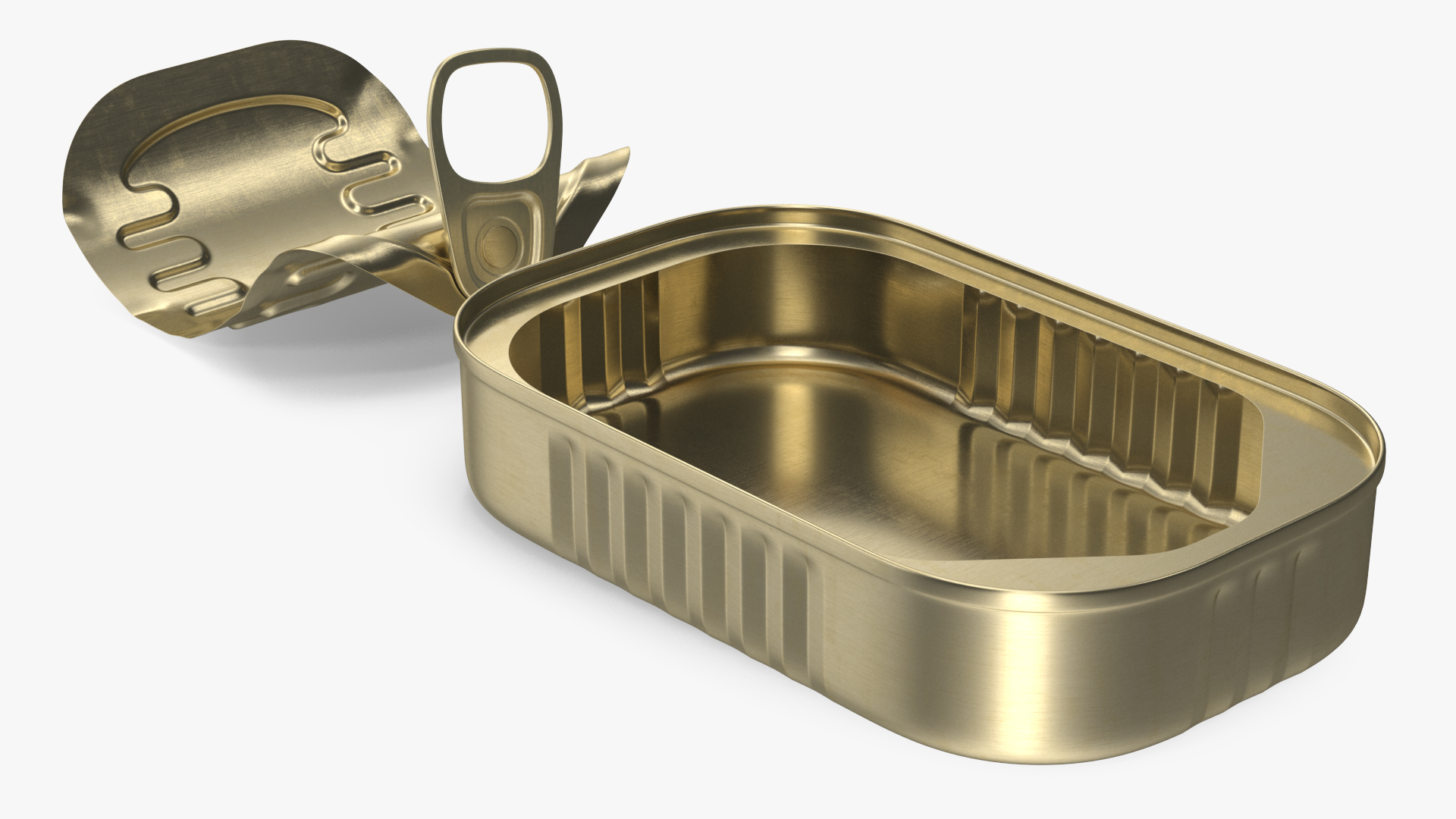 Open Rectangular Pull Ring Tin Can 3D model