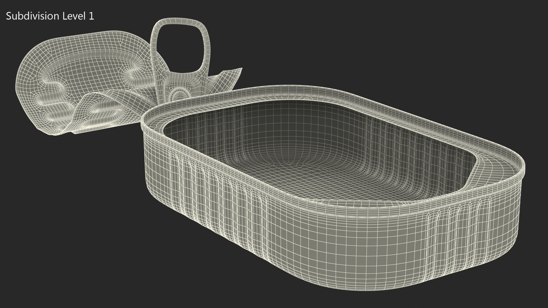 Open Rectangular Pull Ring Tin Can 3D model