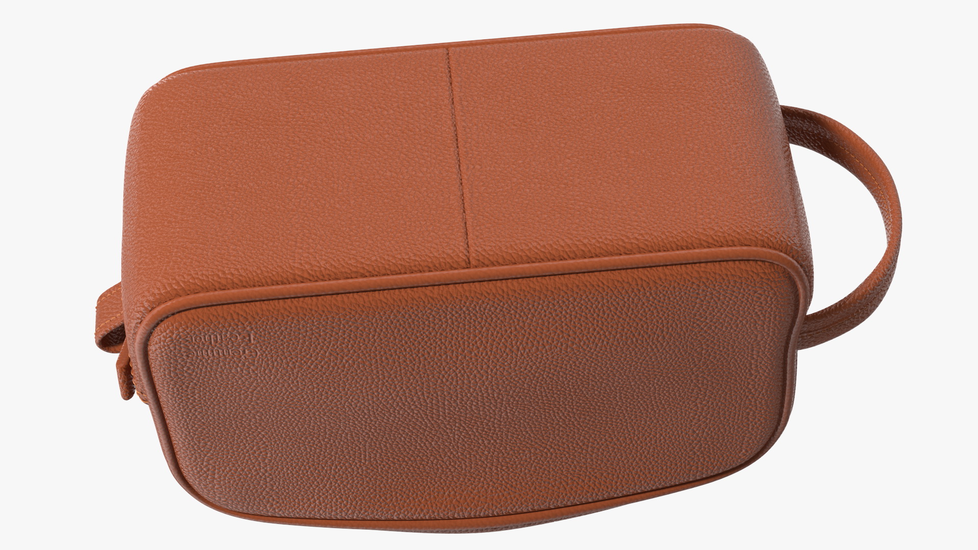 3D Open Cosmetic Bag Leather Brown