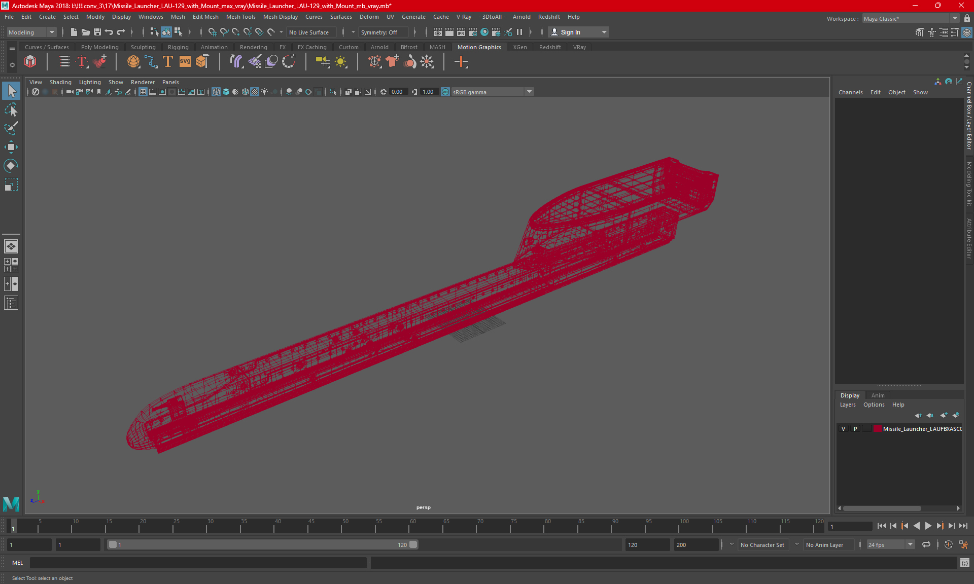 3D model Missile Launcher LAU-129 With Mount