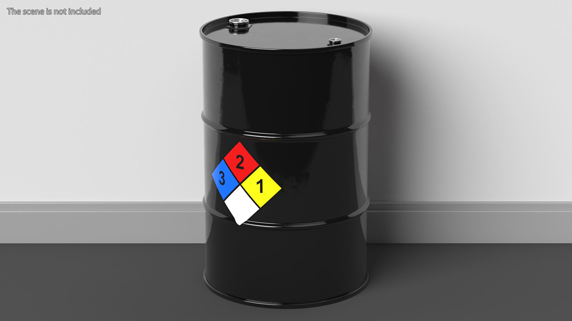 Chemical Barrel with NFPA 704 Diamond 3D