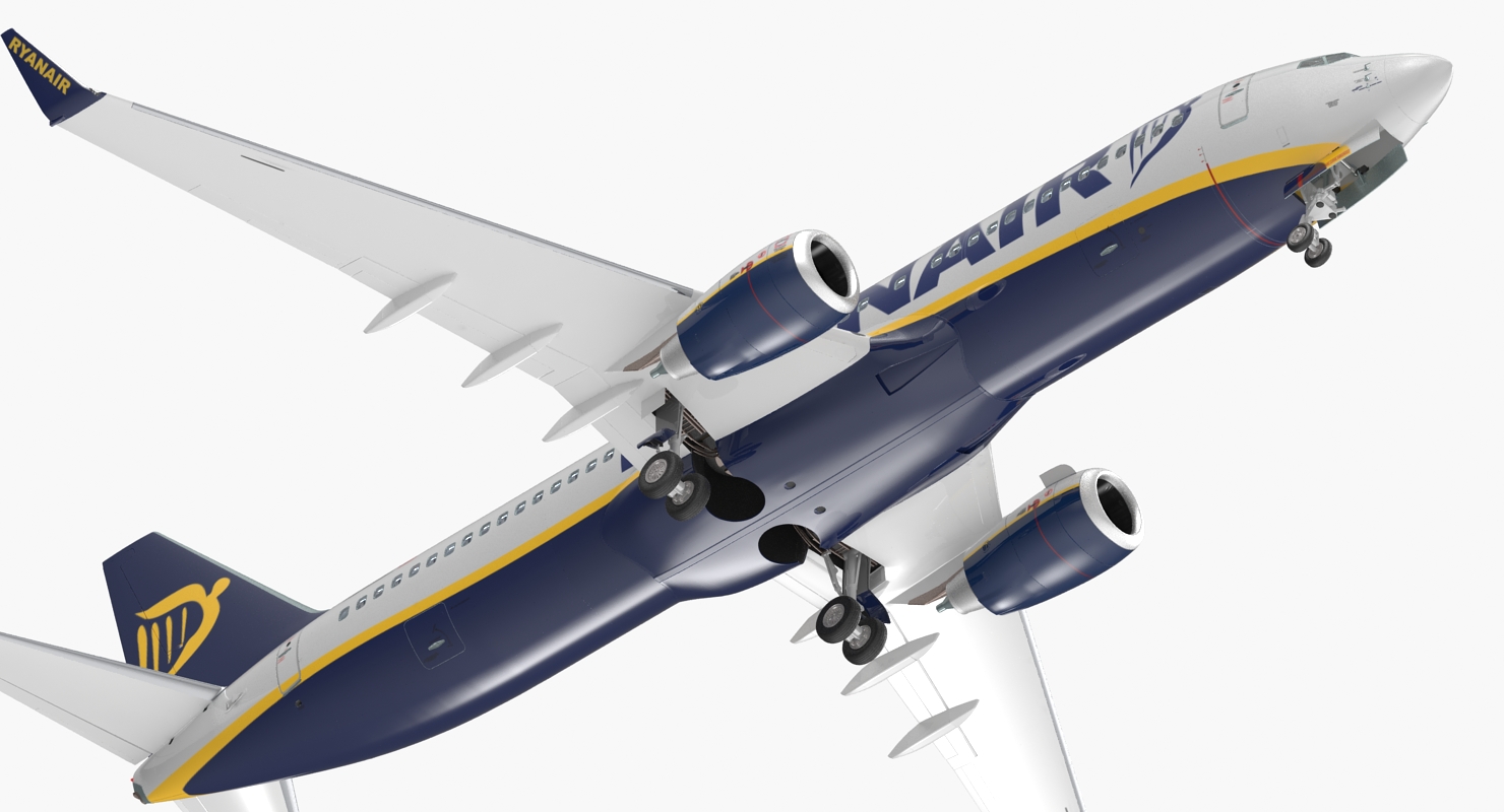 3D Boeing 737 800 with Interior Ryanair Rigged model