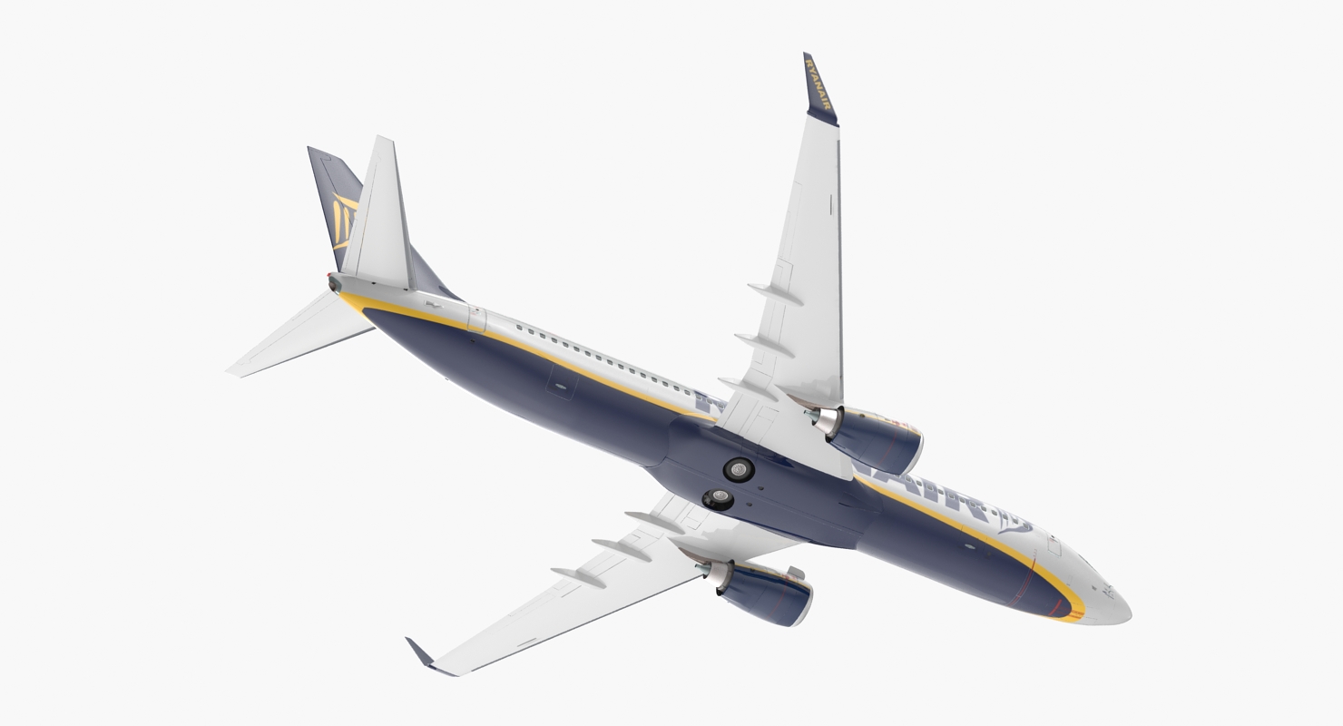 3D Boeing 737 800 with Interior Ryanair Rigged model