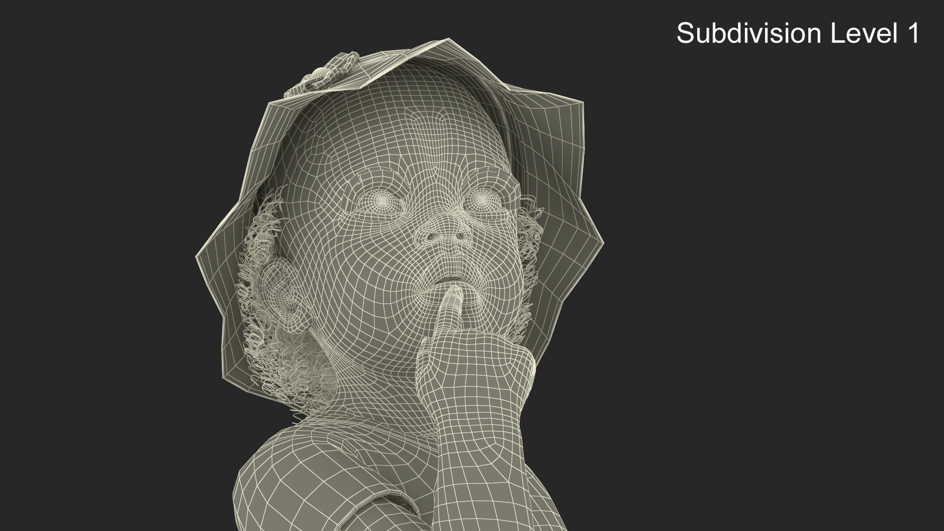 3D African Baby Girl Light Skin in Summer Surprised model