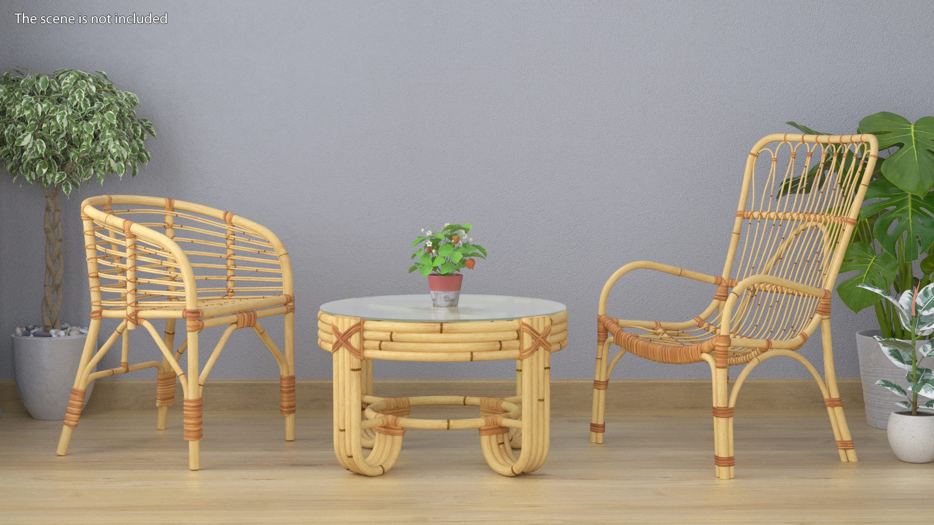 3D model Bamboo Chair with Armrest