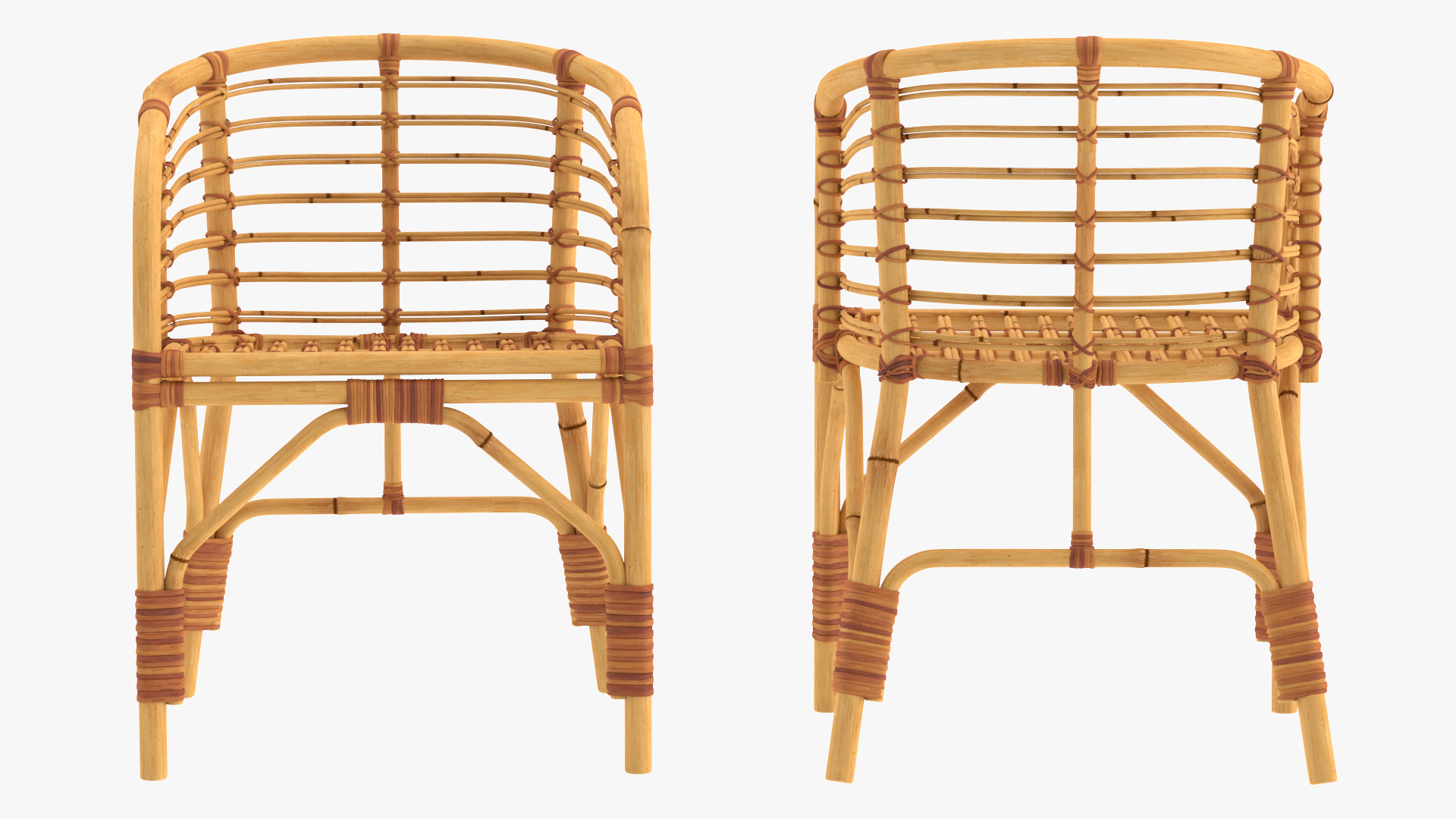 3D model Bamboo Chair with Armrest