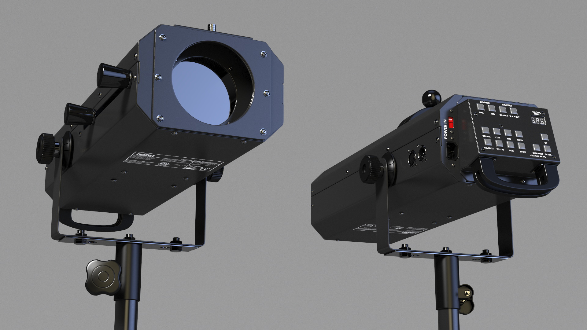 3D Professional Followspot on Tripod model