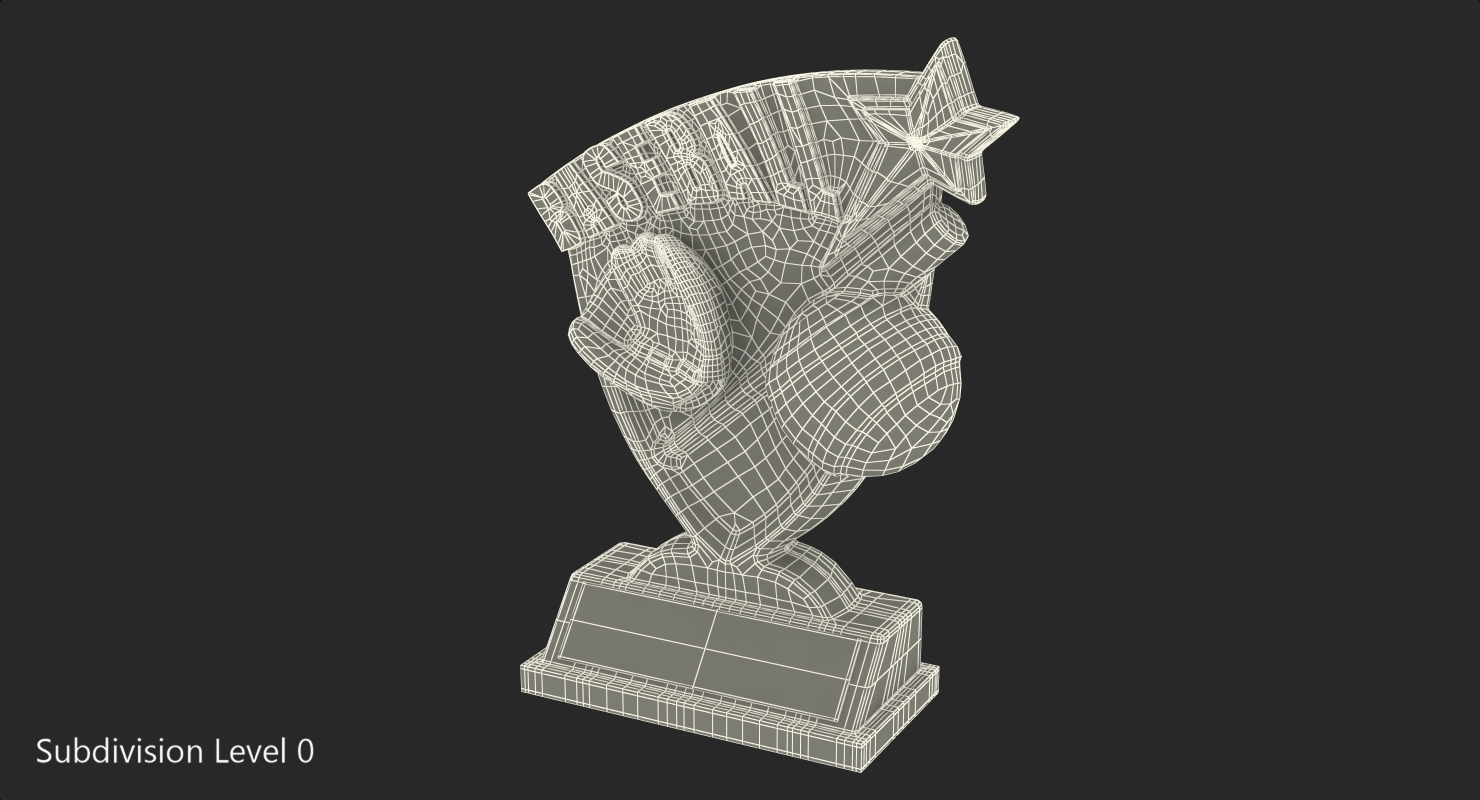 Silver Baseball Trophy 3D