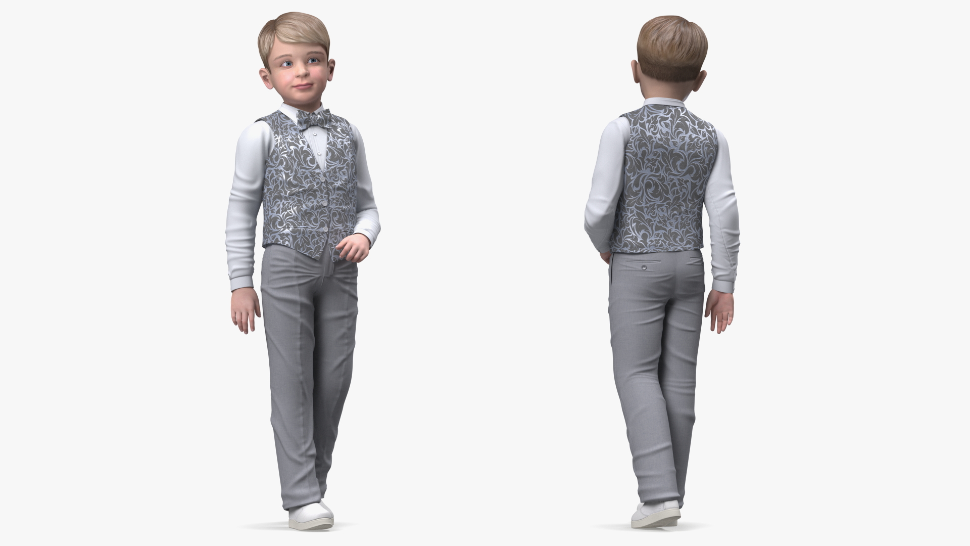 Child Boy Party Style Rigged for Cinema 4D 3D