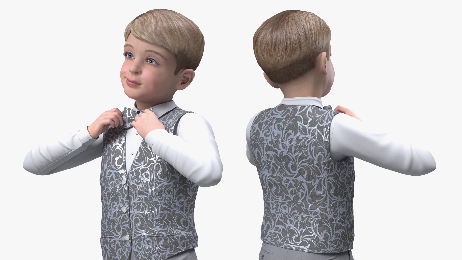 Child Boy Party Style Rigged for Cinema 4D 3D