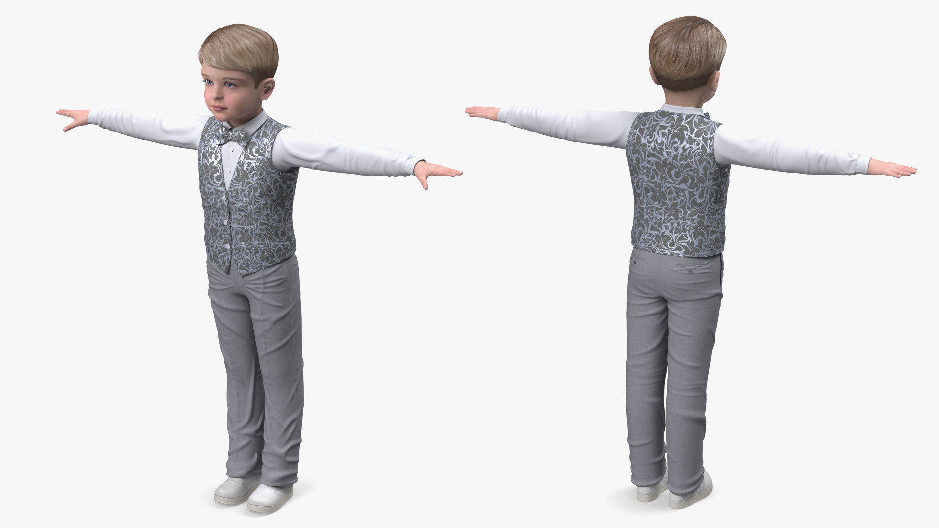 Child Boy Party Style Rigged for Cinema 4D 3D