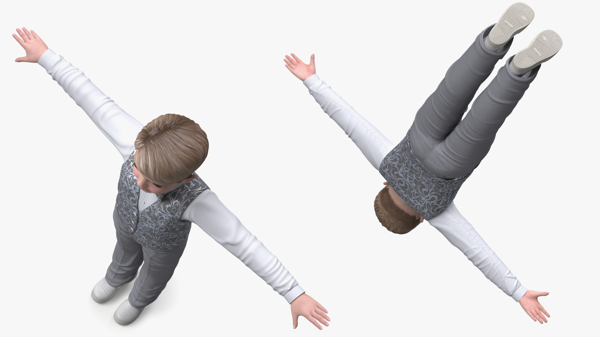 Child Boy Party Style Rigged for Cinema 4D 3D