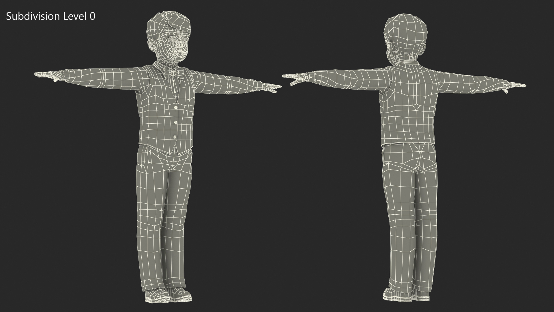 Child Boy Party Style Rigged for Cinema 4D 3D