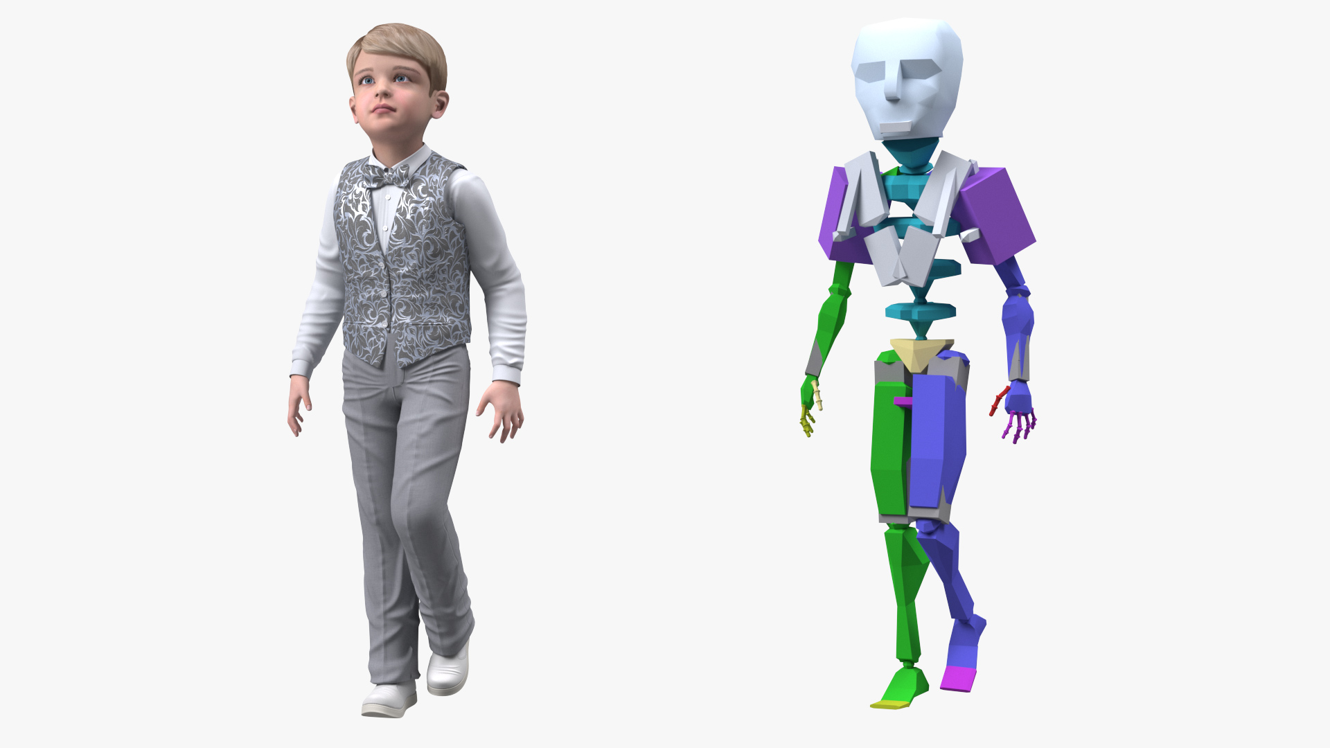 Child Boy Party Style Rigged for Cinema 4D 3D