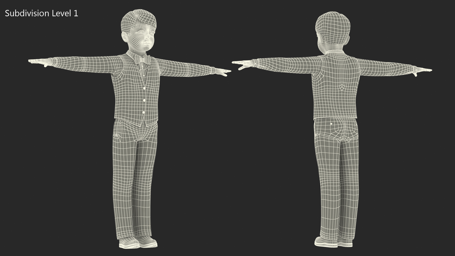 Child Boy Party Style Rigged for Cinema 4D 3D