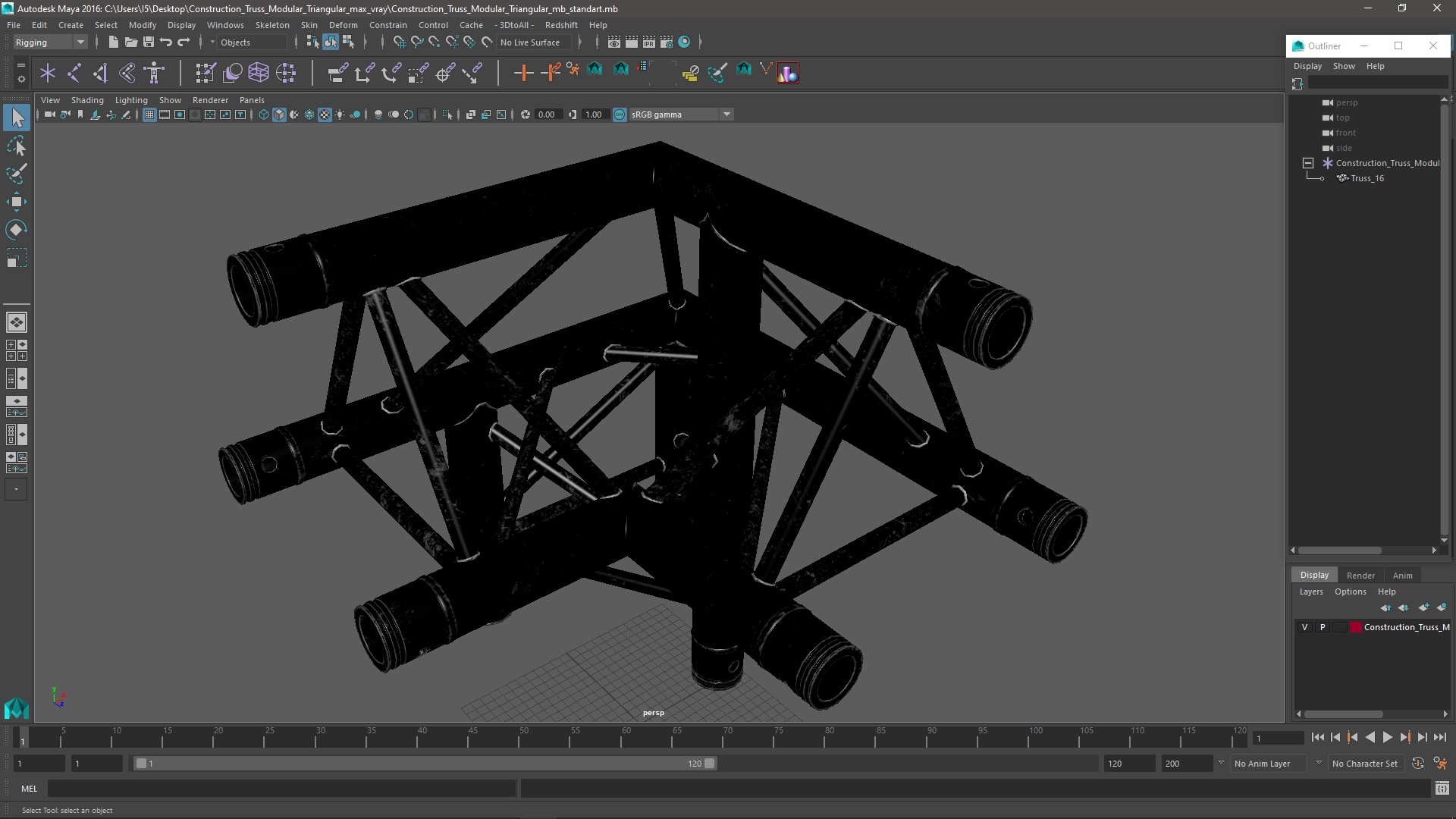 Construction Truss Modular Triangular 3D