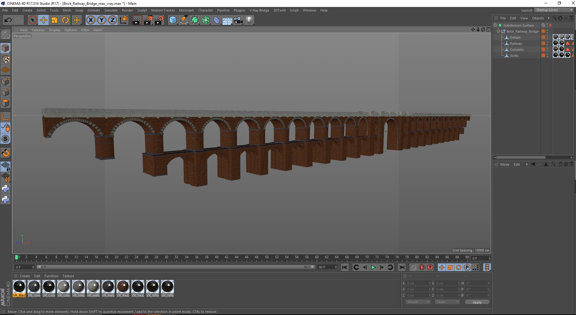 3D model Brick Railway Bridge