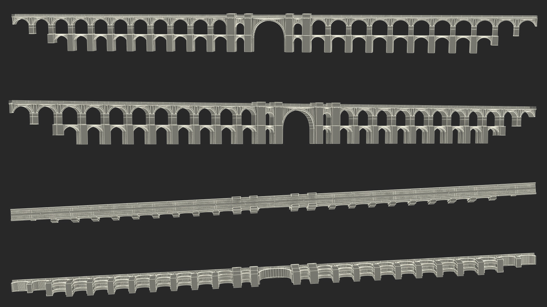 3D model Brick Railway Bridge