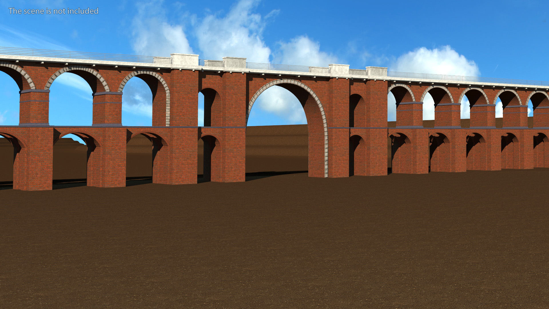 3D model Brick Railway Bridge