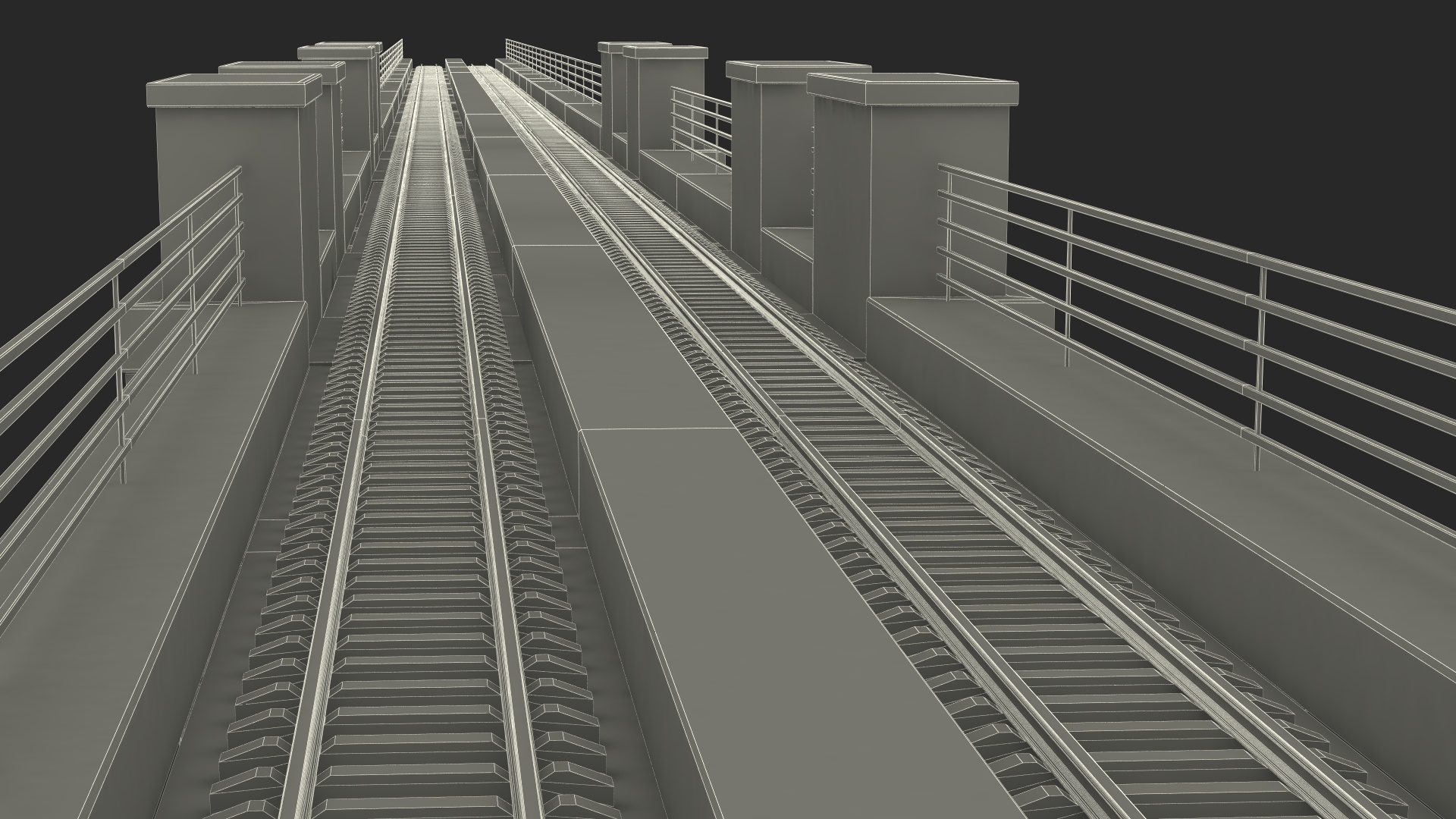 3D model Brick Railway Bridge