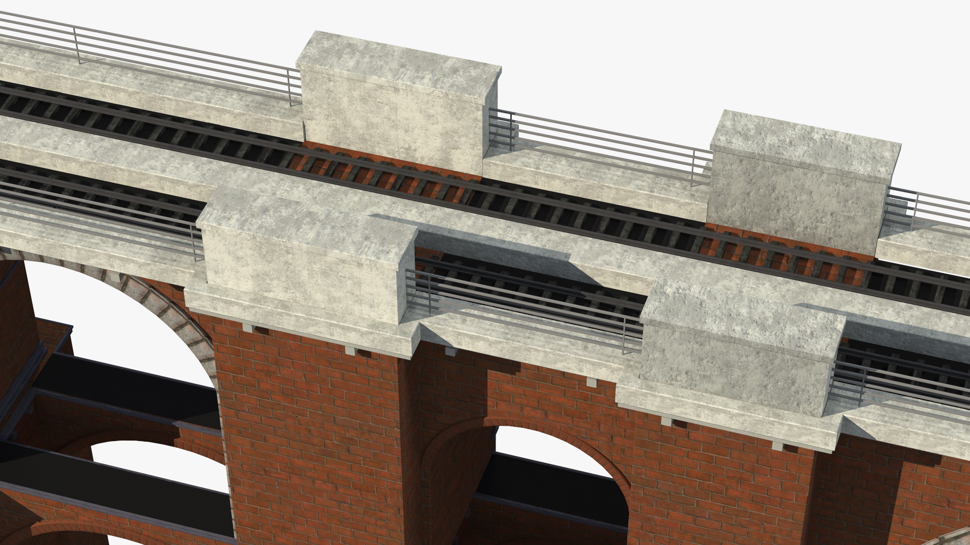 3D model Brick Railway Bridge