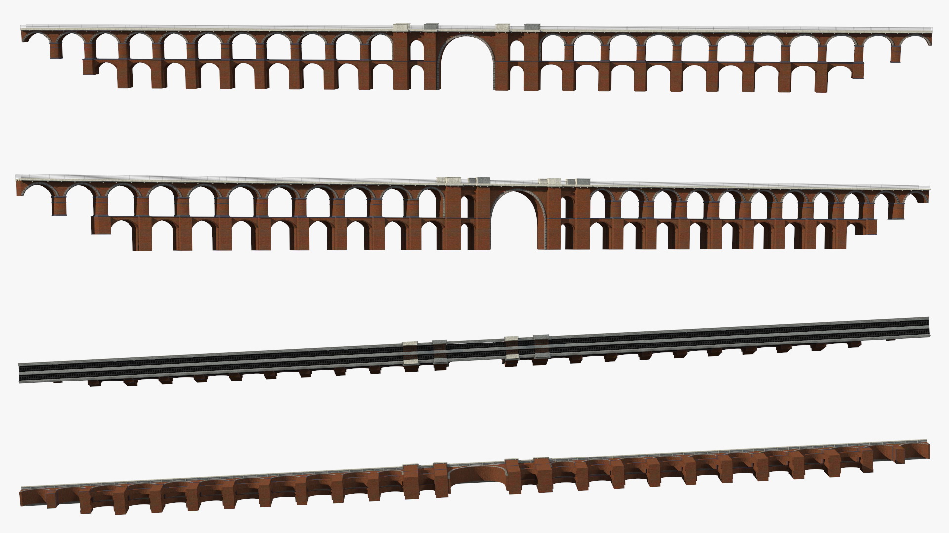 3D model Brick Railway Bridge