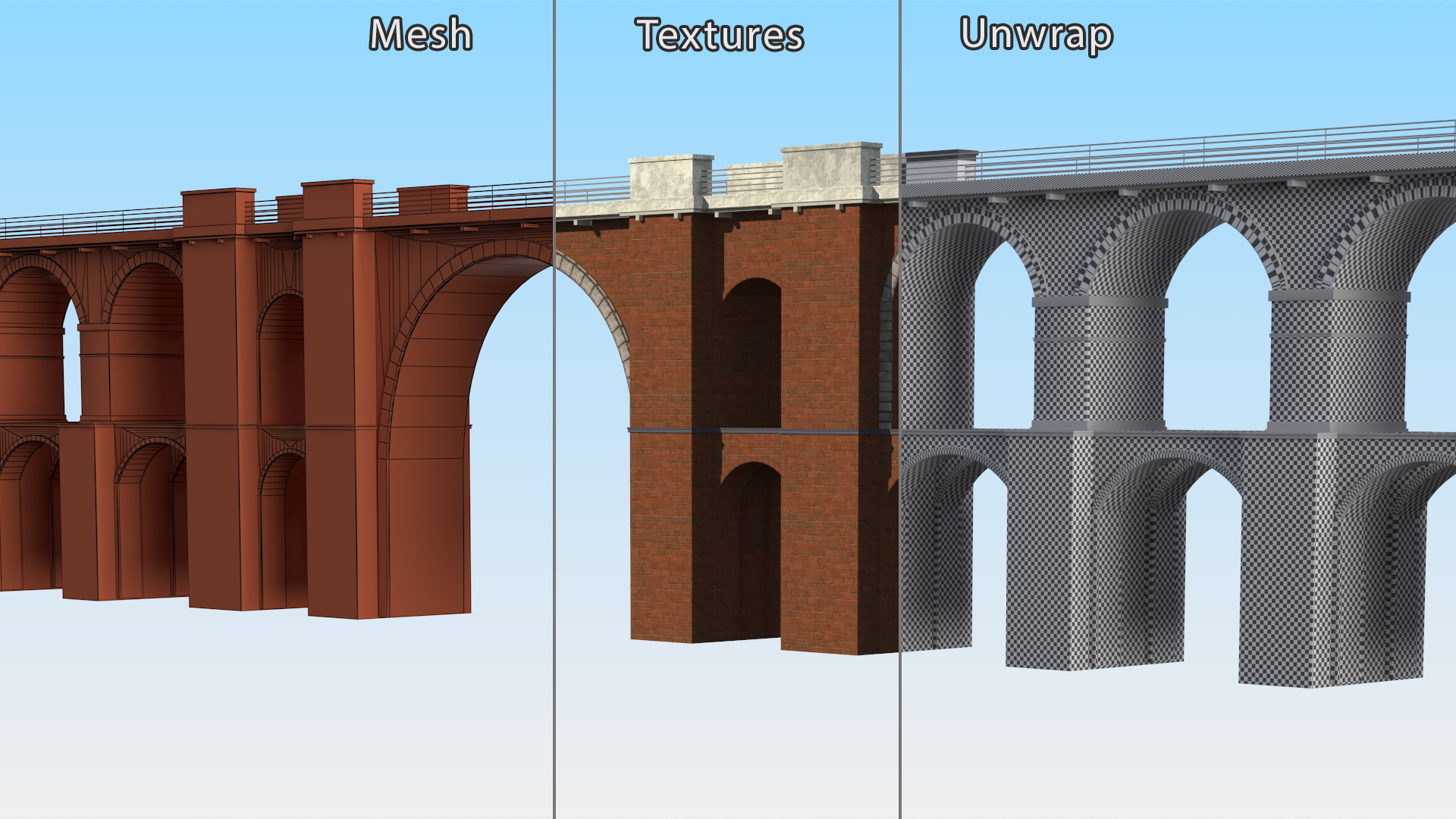 3D model Brick Railway Bridge