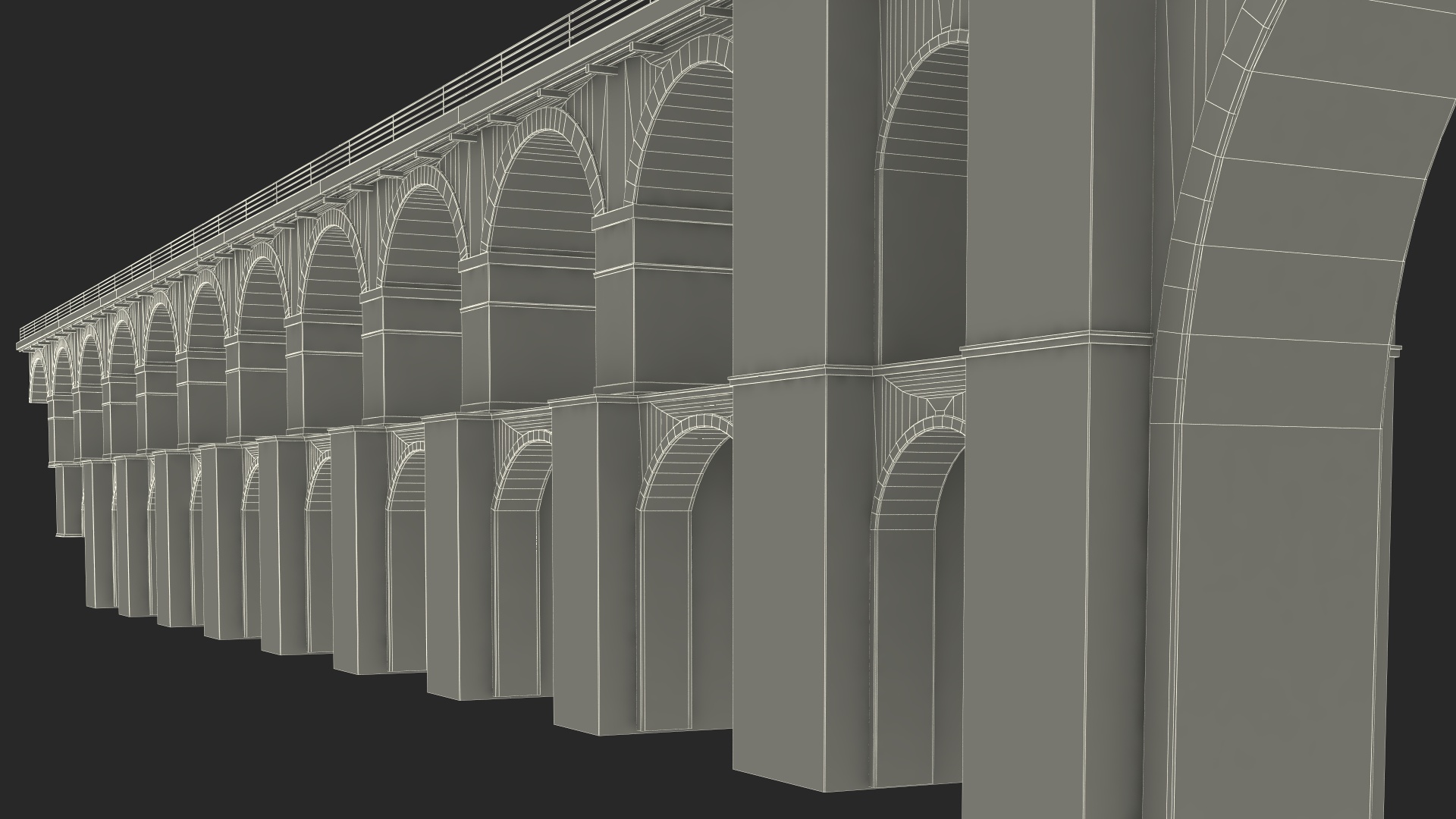 3D model Brick Railway Bridge