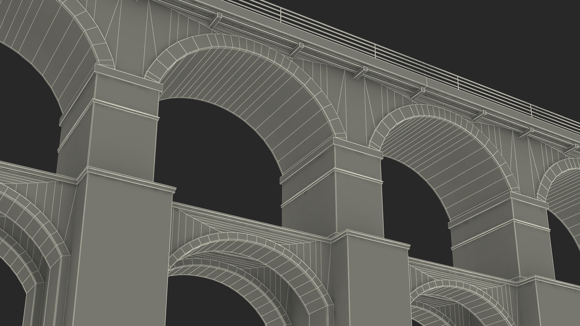 3D model Brick Railway Bridge