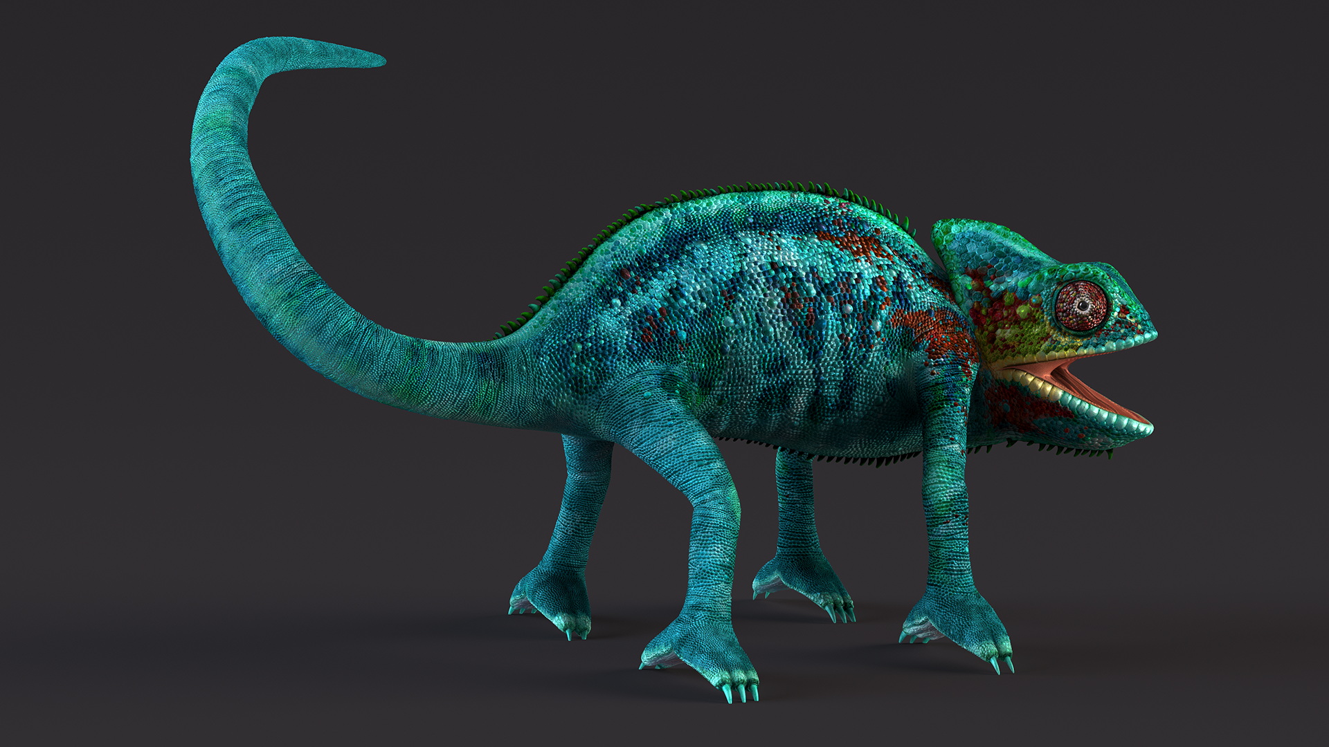 3D Panther Chameleon Rigged for Cinema 4D model