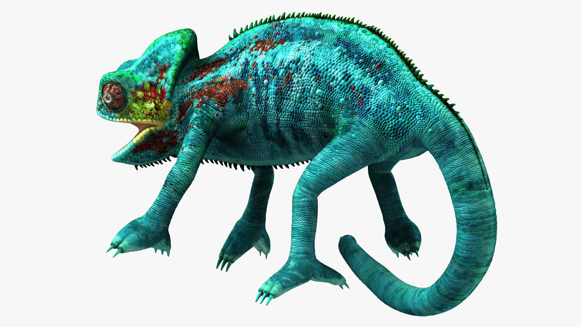 3D Panther Chameleon Rigged for Cinema 4D model