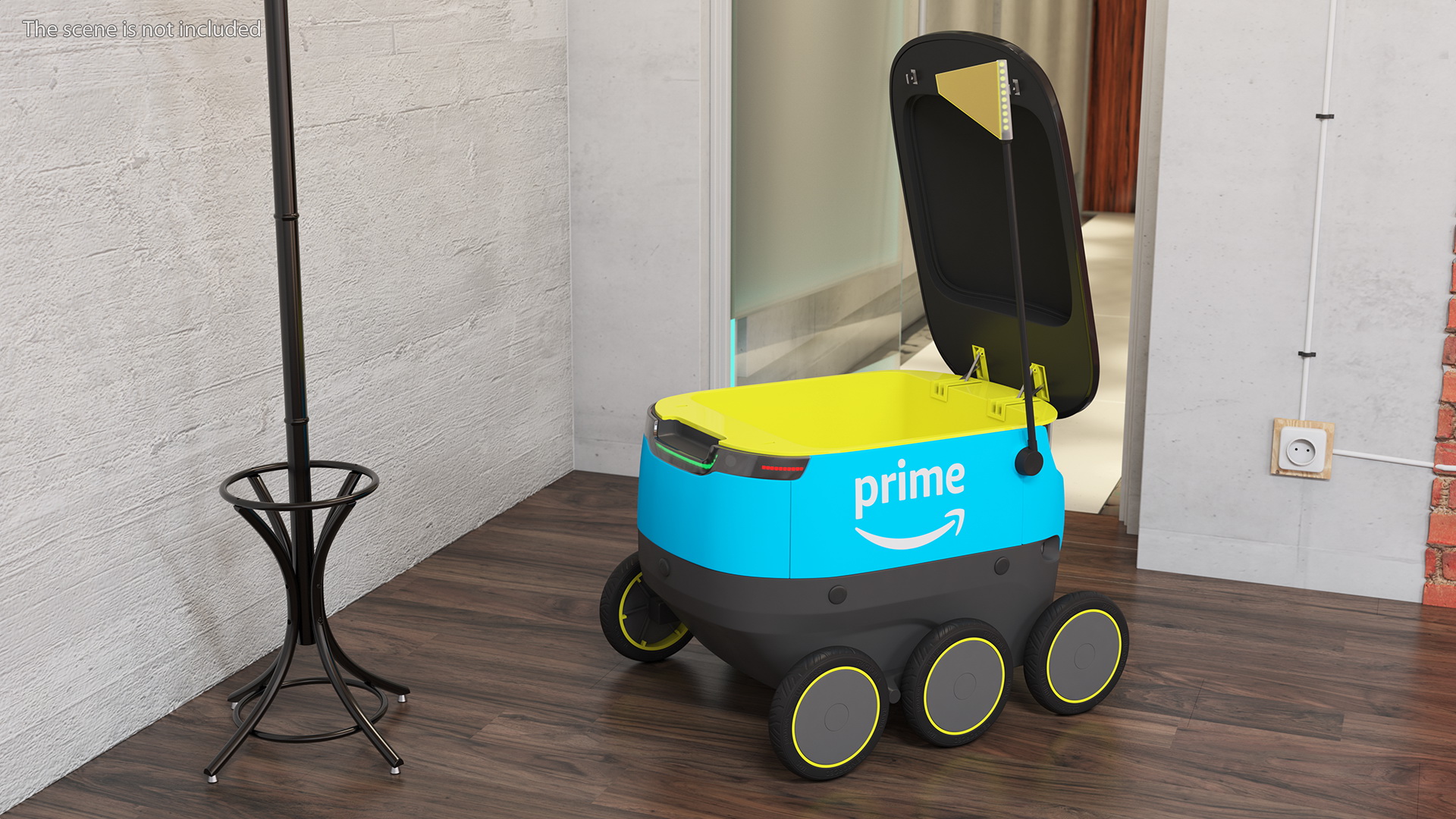 Self-Driving Robot Delivery Blue Rigged 3D model