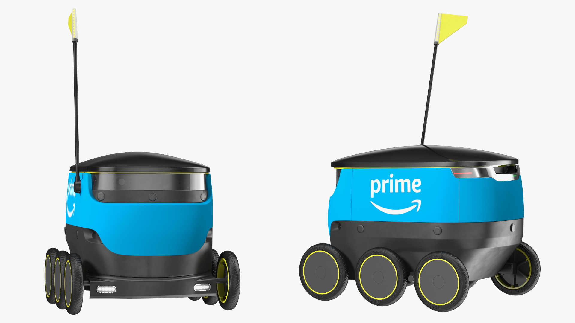 Self-Driving Robot Delivery Blue Rigged 3D model