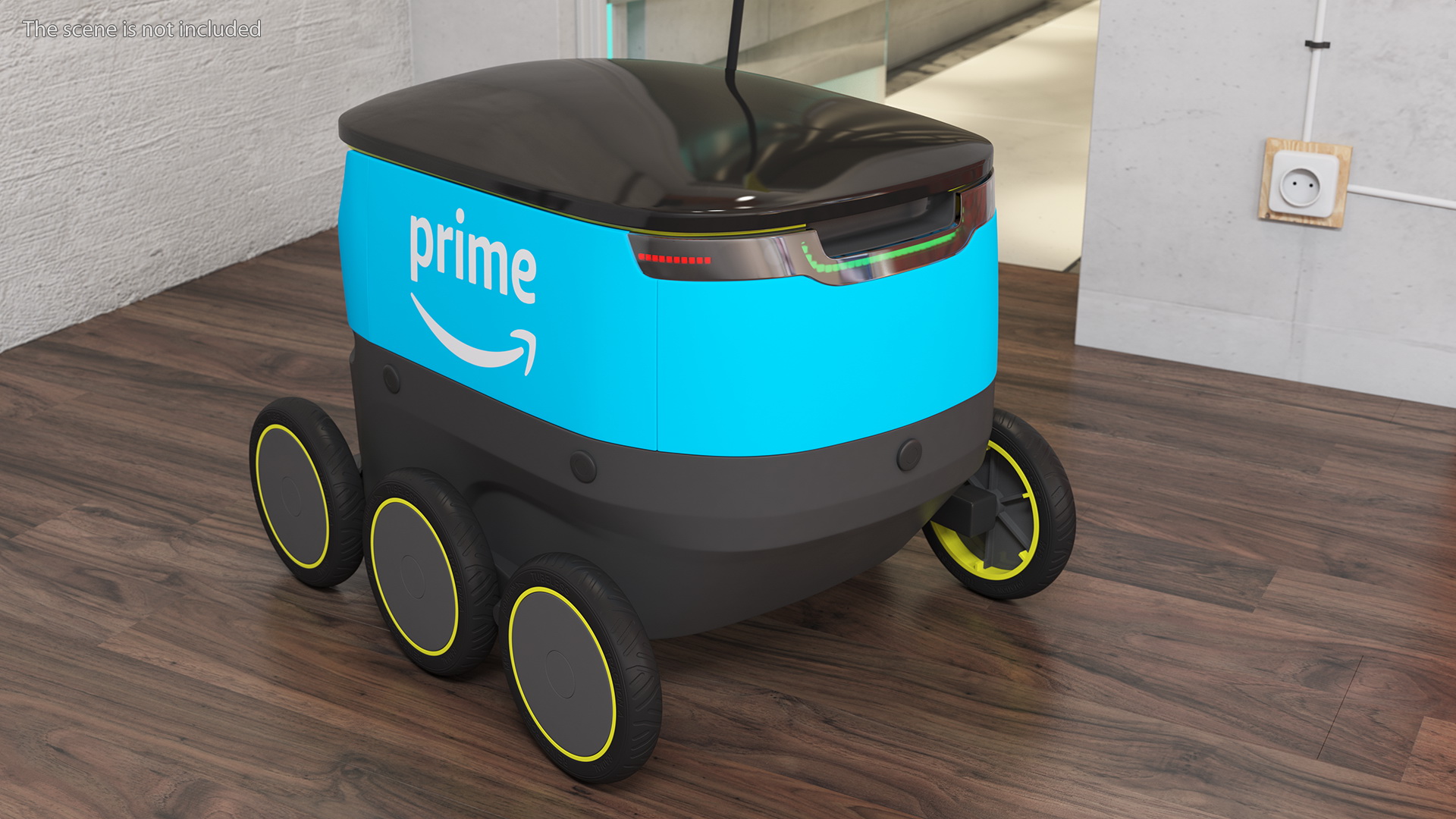 Self-Driving Robot Delivery Blue Rigged 3D model