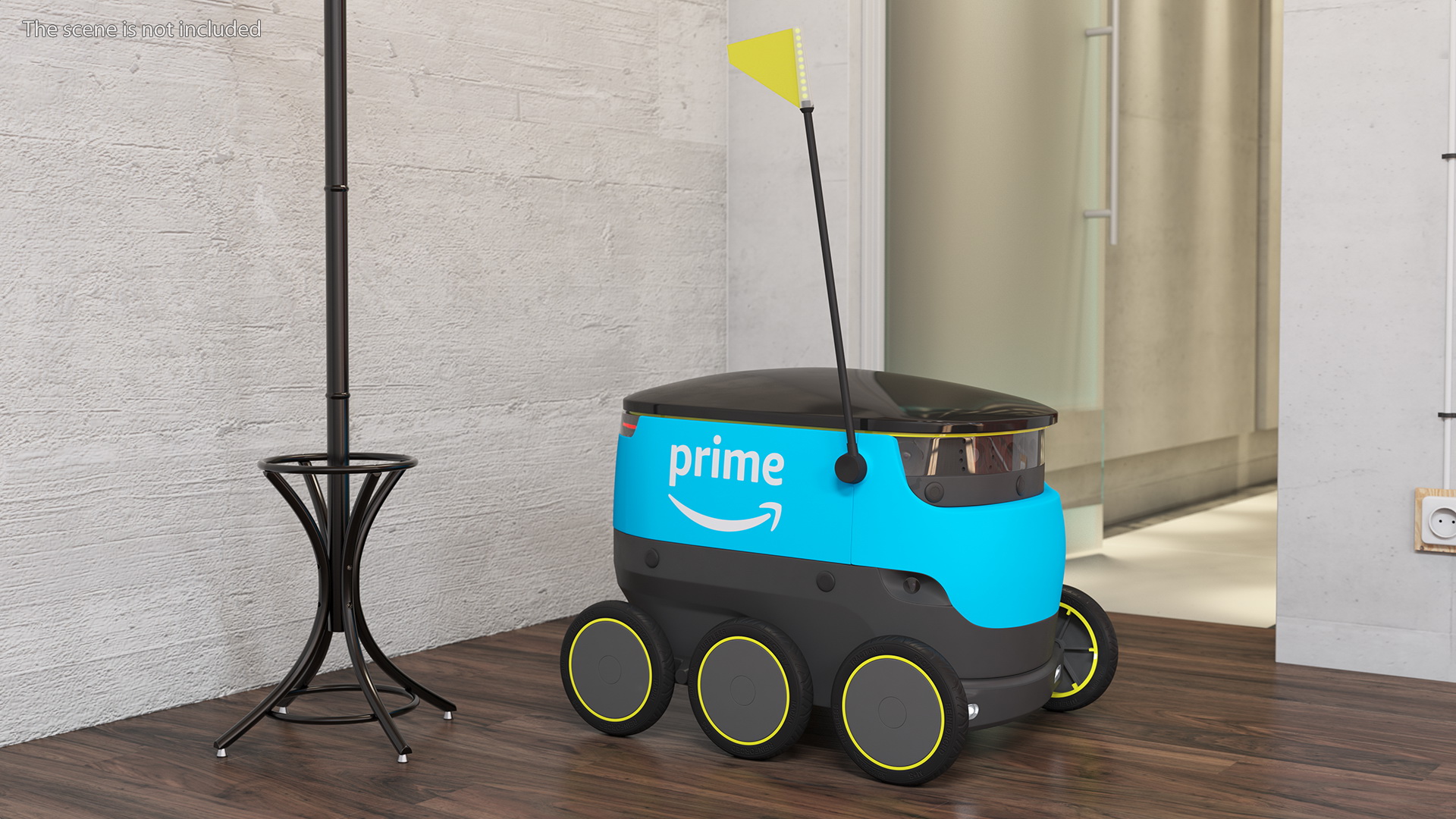 Self-Driving Robot Delivery Blue Rigged 3D model