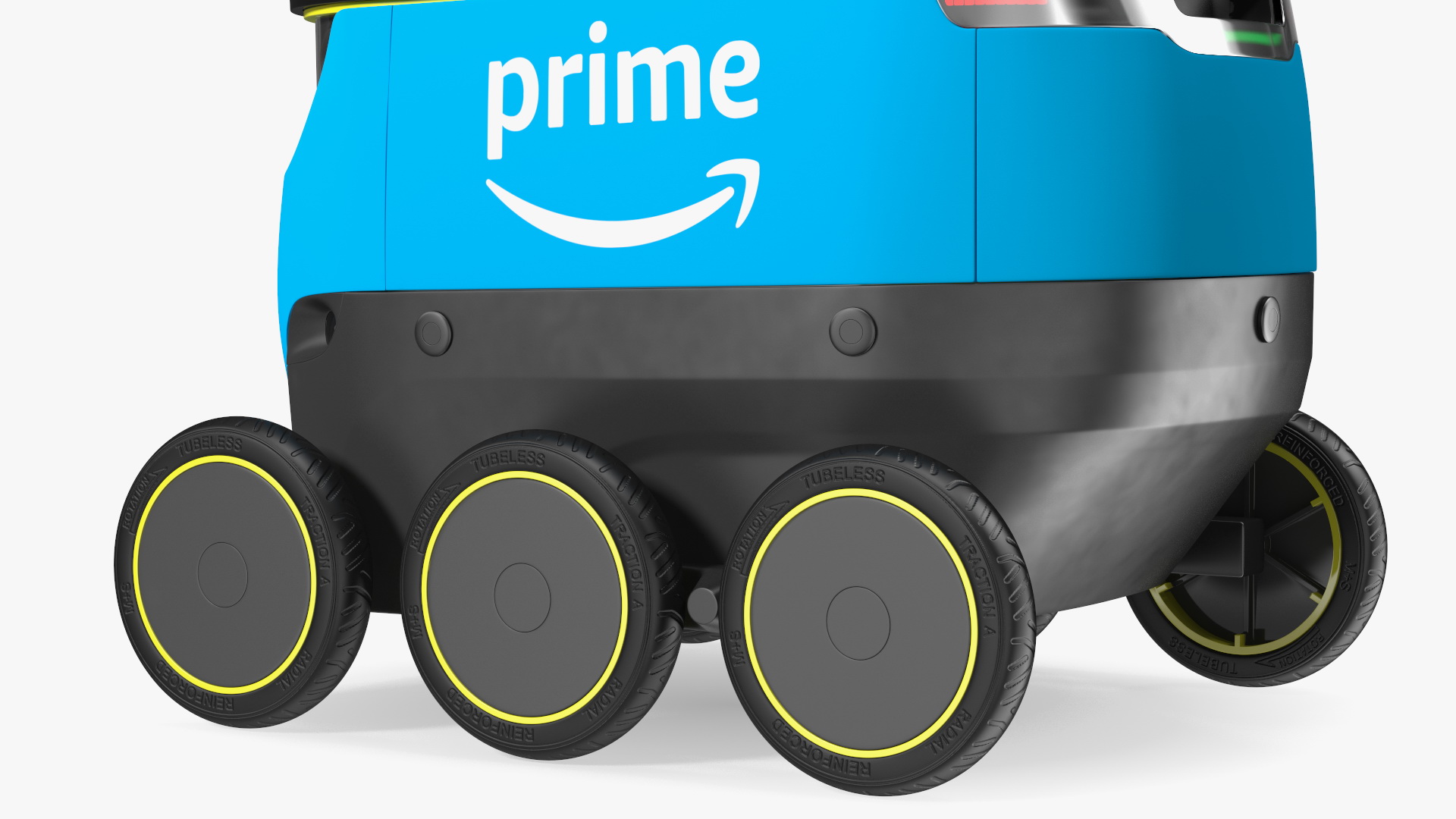 Self-Driving Robot Delivery Blue Rigged 3D model