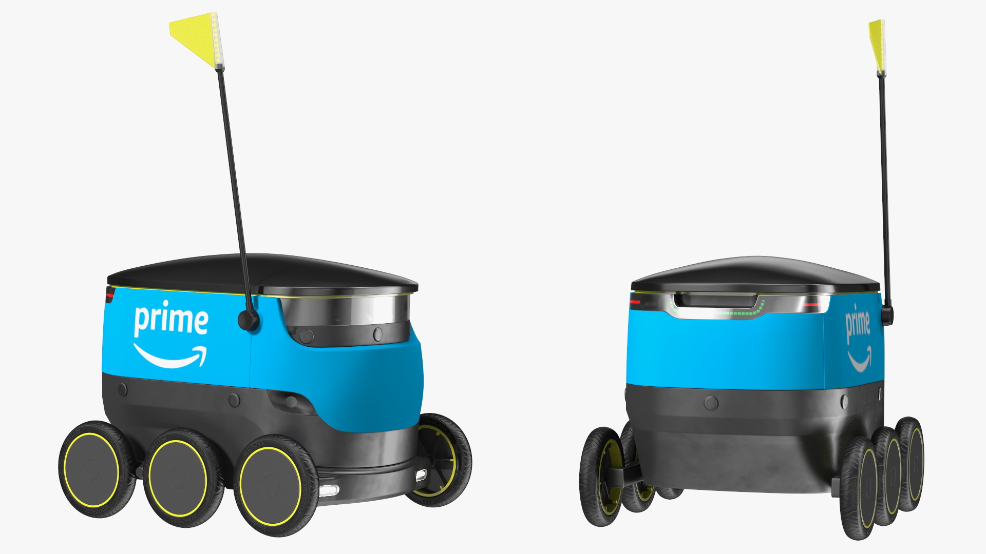 Self-Driving Robot Delivery Blue Rigged 3D model