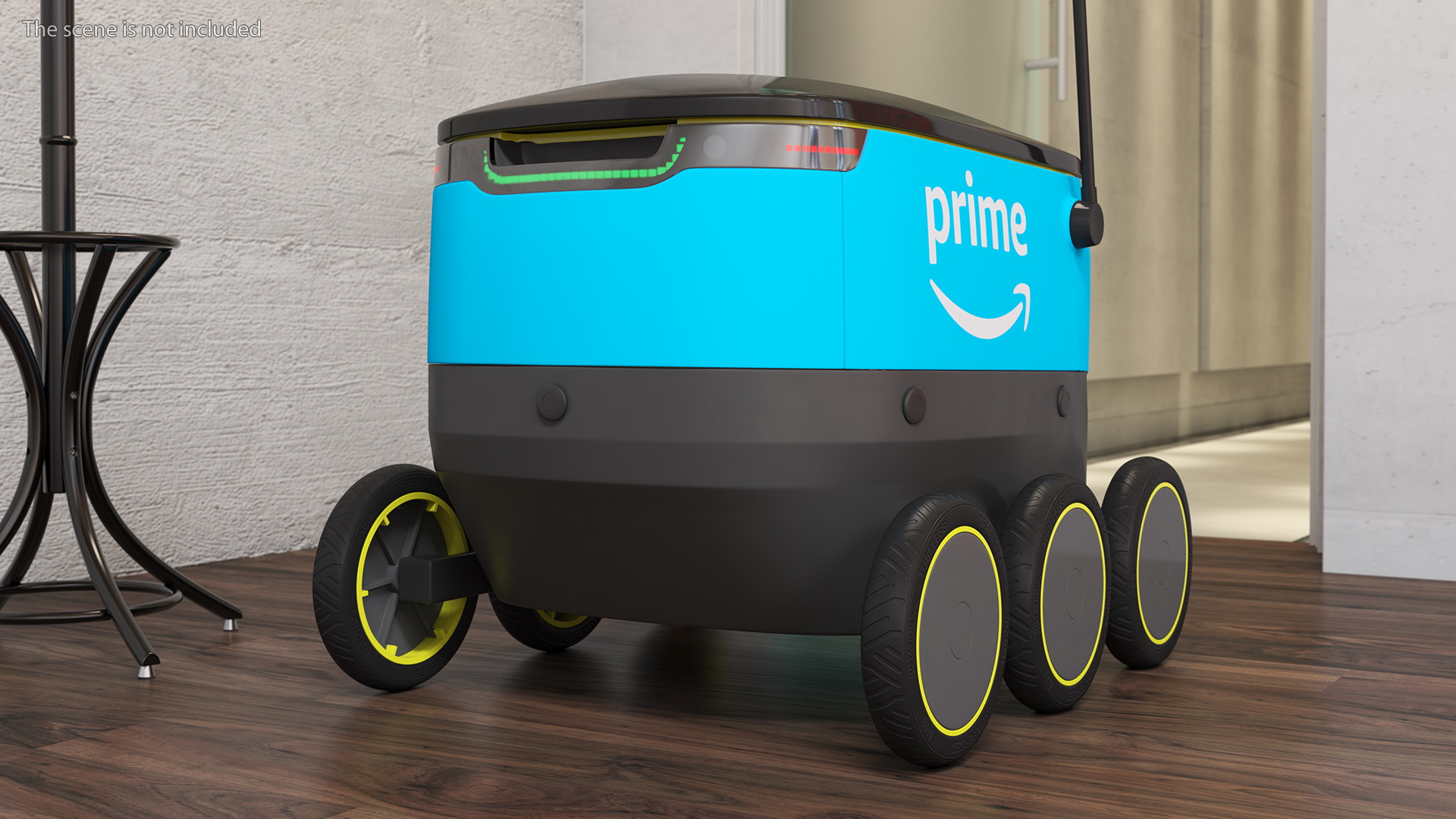 Self-Driving Robot Delivery Blue Rigged 3D model