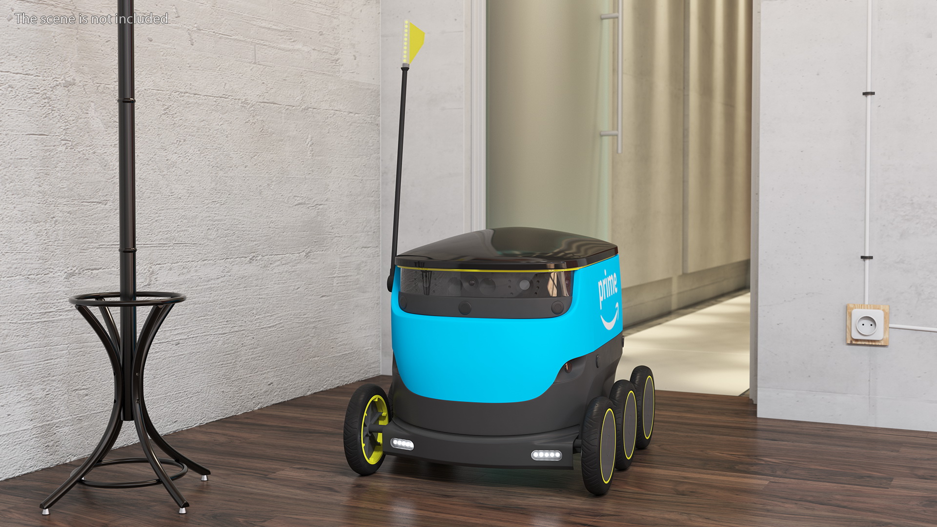 Self-Driving Robot Delivery Blue Rigged 3D model