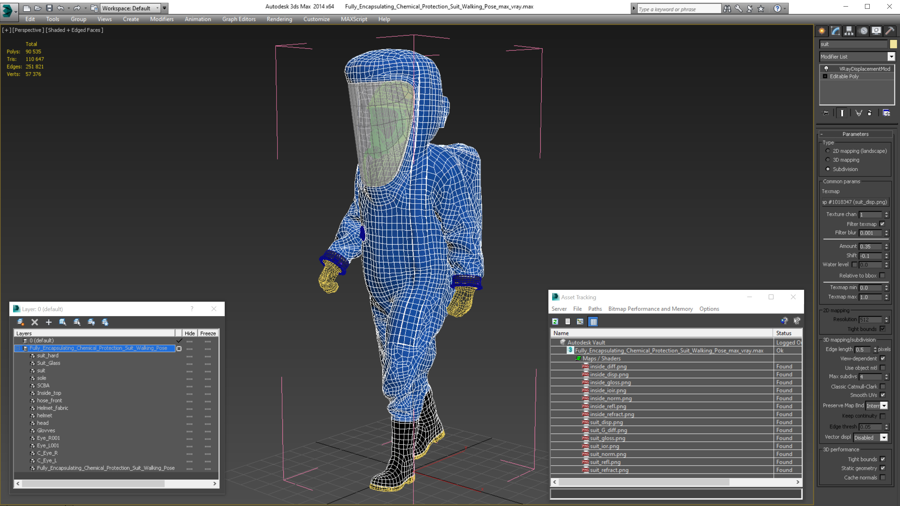 Fully Encapsulating Chemical Protection Suit Walking Pose 3D