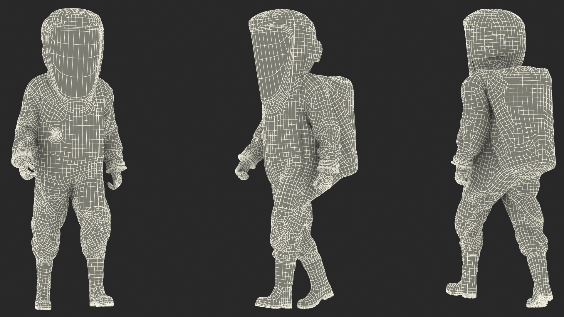 Fully Encapsulating Chemical Protection Suit Walking Pose 3D