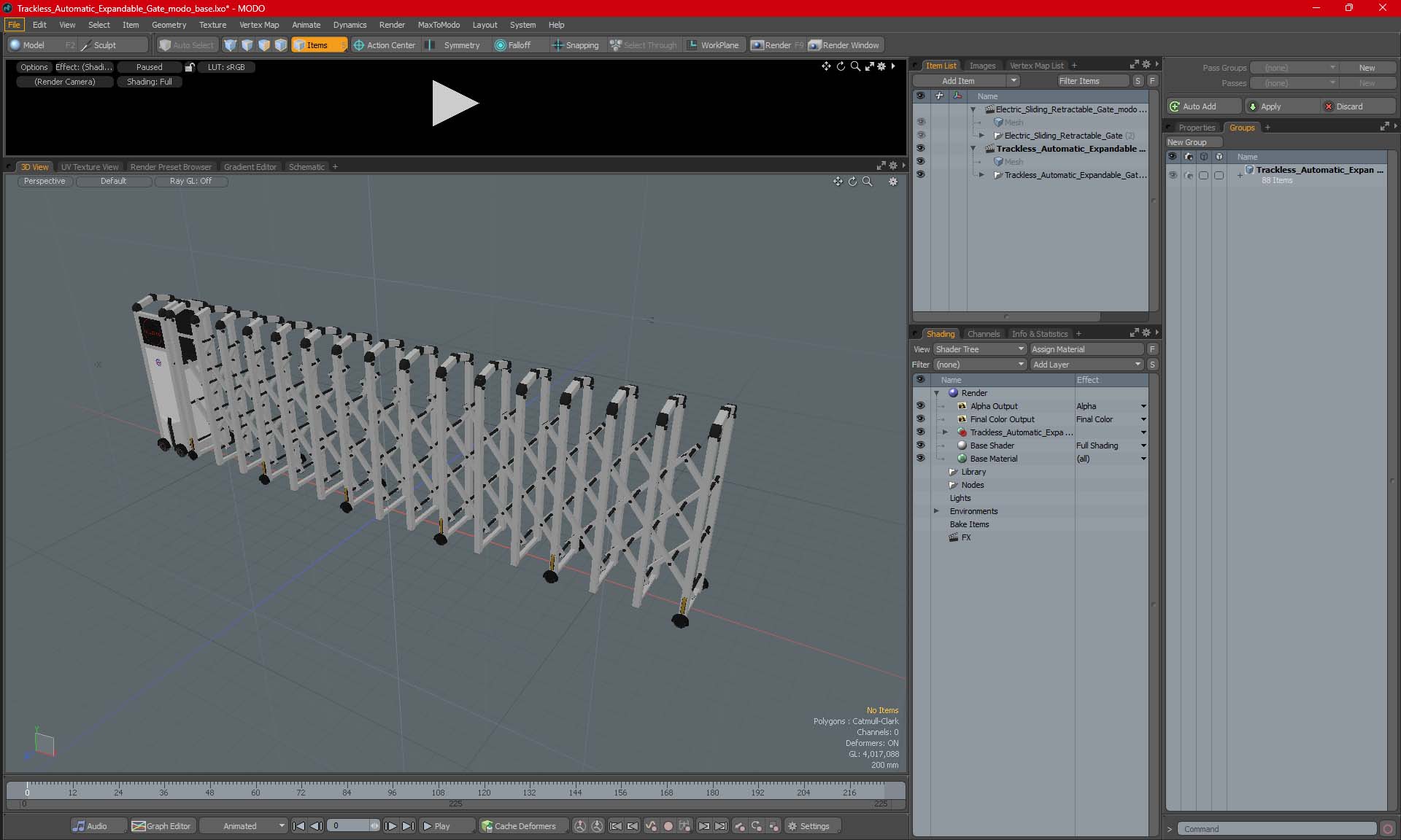 3D model Trackless Automatic Expandable Gate