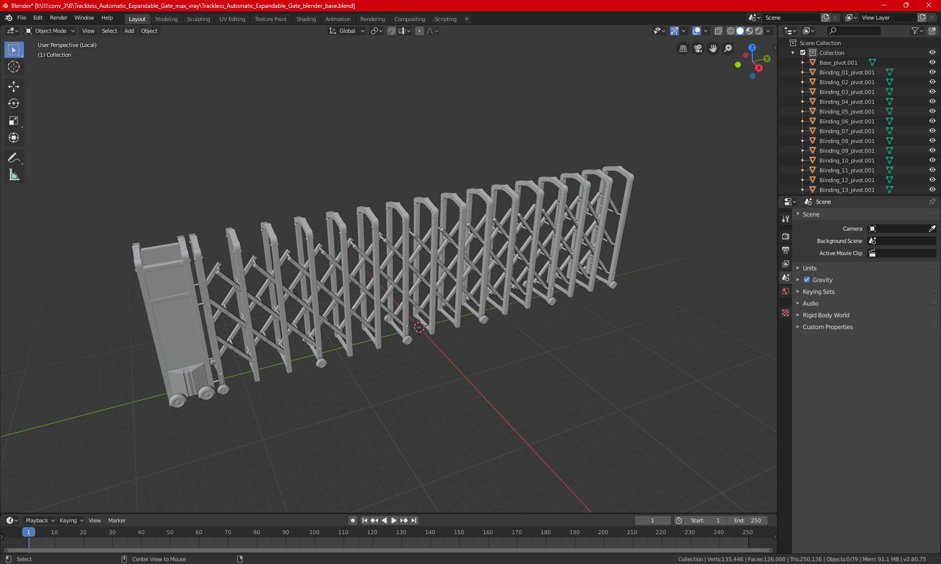 3D model Trackless Automatic Expandable Gate