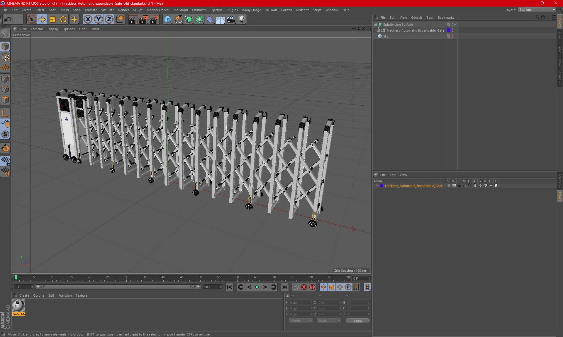 3D model Trackless Automatic Expandable Gate