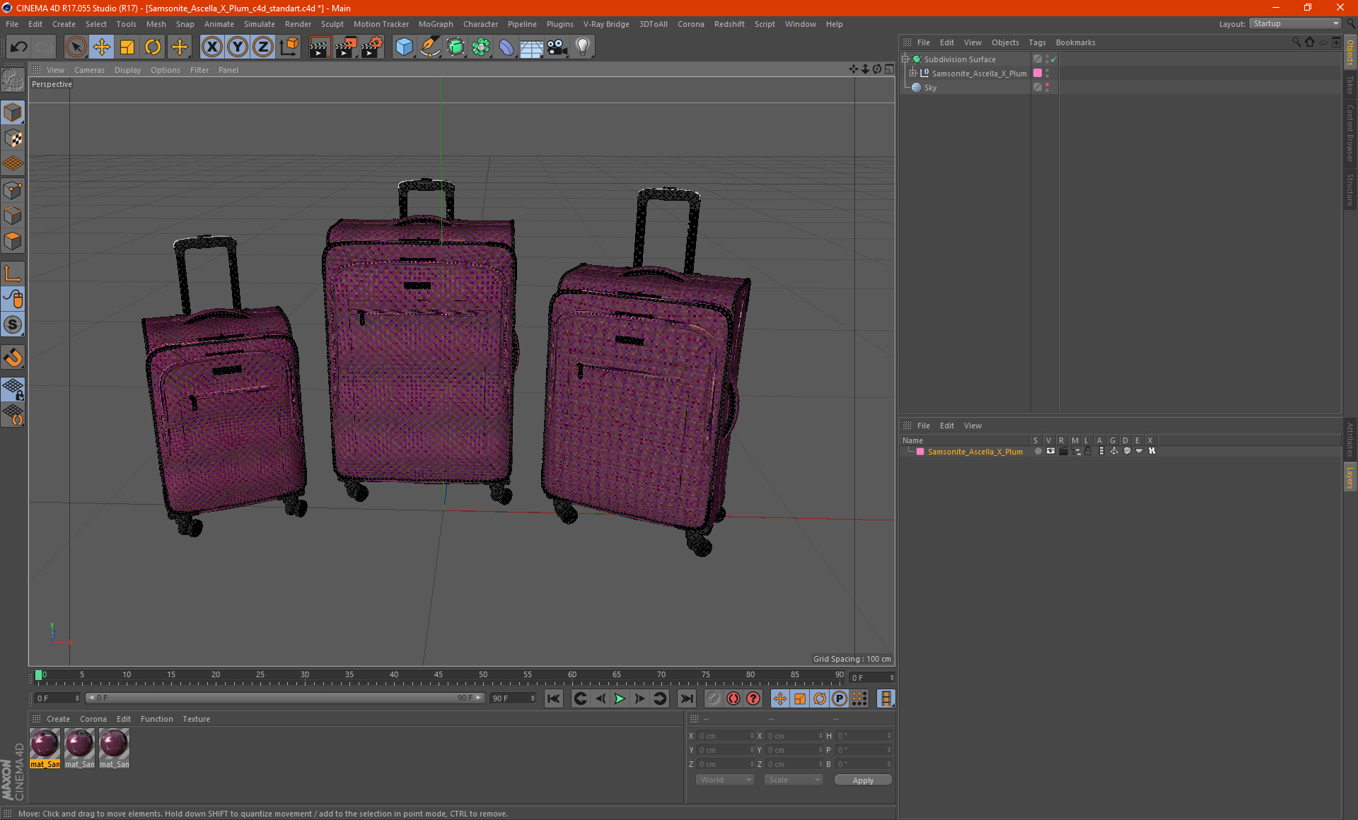 Samsonite Ascella X Plum 3D model